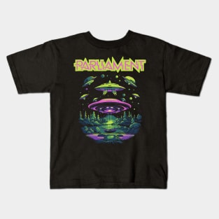 Parliament Funkadelic Retro Mothership UFO Rock Funk Throwback Kids T-Shirt